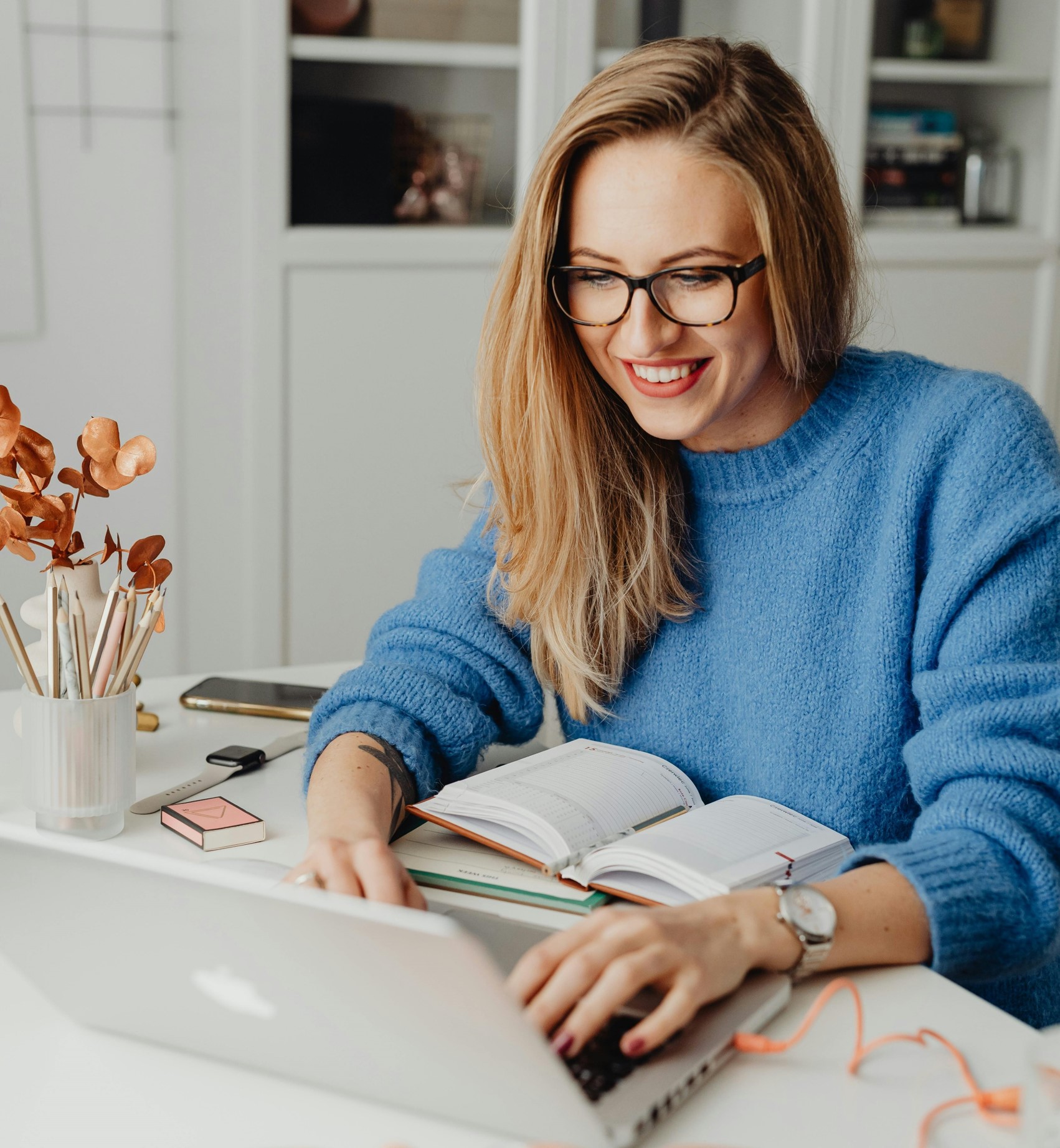 woman typing on keyboard